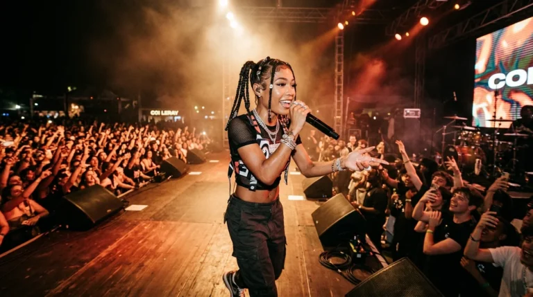 Coi Leray performing live, tied to her rising net worth in 2026