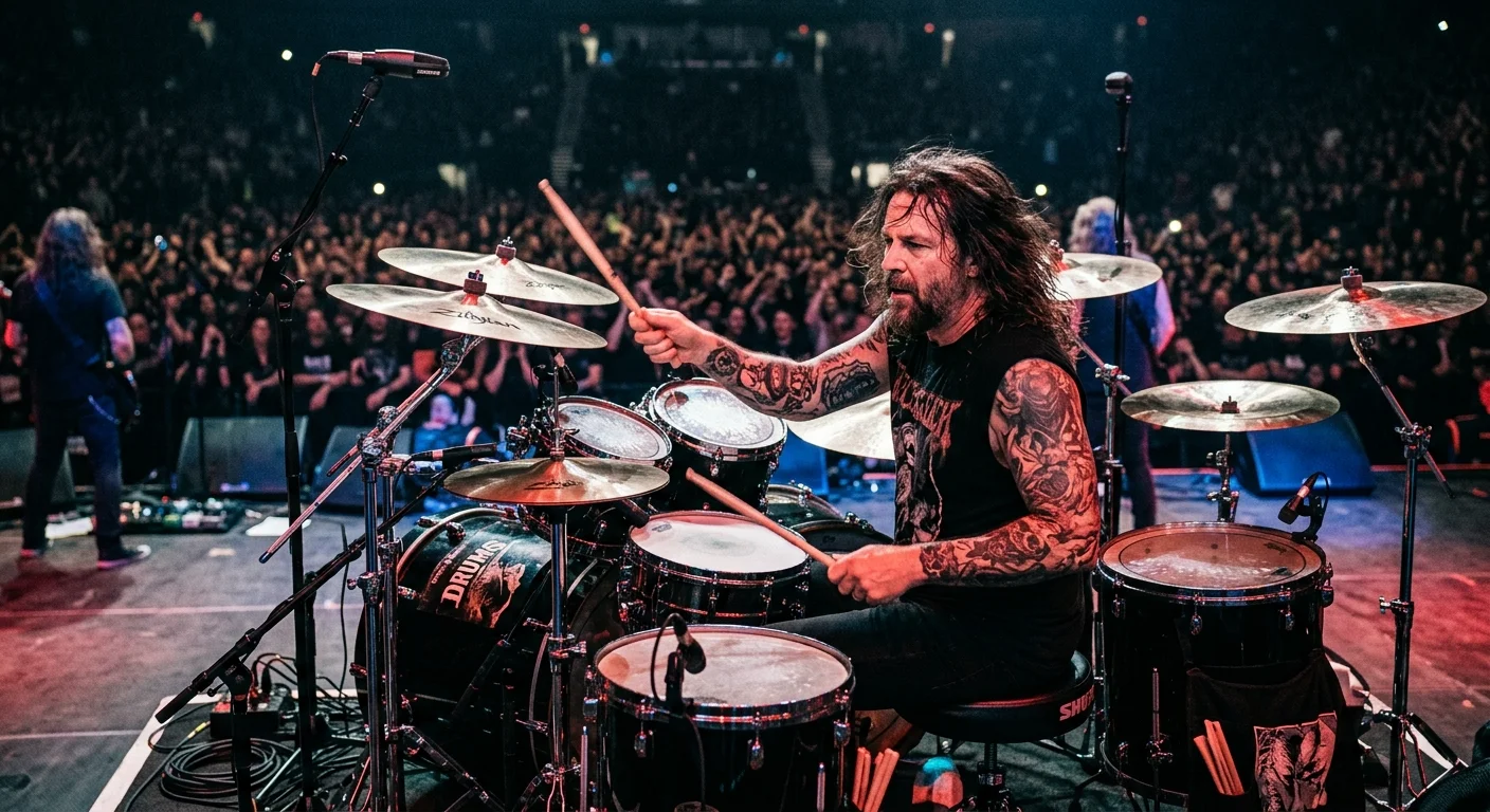 Tommy Lee net worth drummer performing on stage
