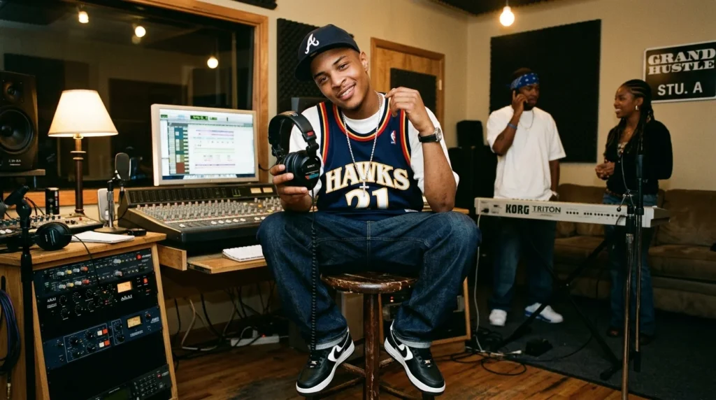 T.I. net worth early career recording studio photo