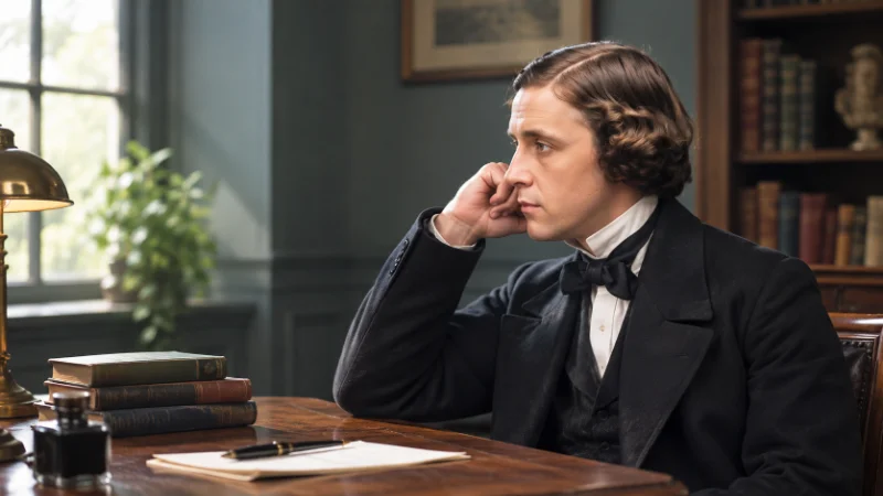 Historical portrait of a thoughtful Victorian man