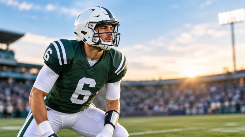Mark Sanchez playing quarterback for the New York Jets