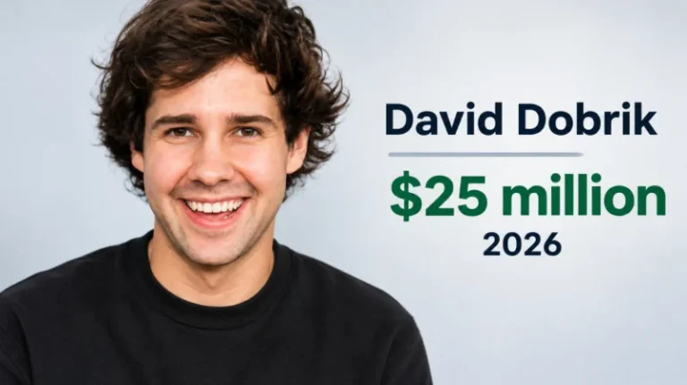 David Dobrik editing a vlog at his desk in a home studio